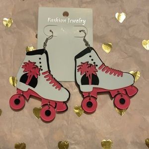 Tropical rollerskate earrings 90s Miami skate rollerskating